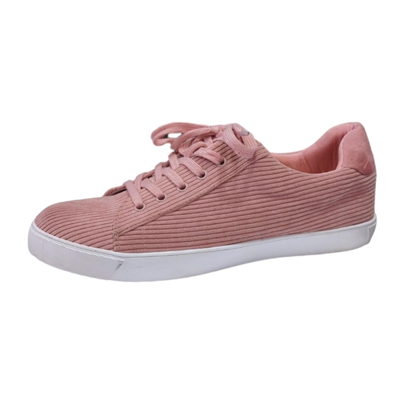 torrid Shoes - Torrid Blush Pink Corduroy Lace Up Low Top Sneakers Women's Size 10.5